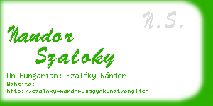 nandor szaloky business card