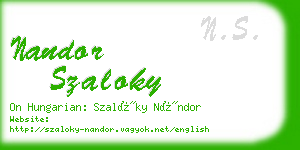 nandor szaloky business card